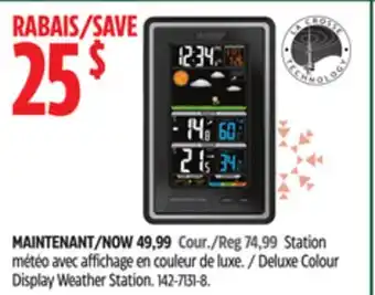 Canadian Tire Deluxe colour display weather station offer