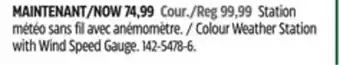 Canadian Tire La crosse colour weather station with wind speed gauge offer