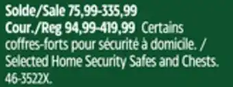 Canadian Tire Sentrysafe selected home security safes and chests offer