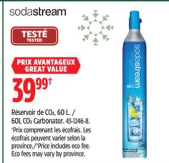 Canadian Tire Sodastream 60l co₂ carbonator offer