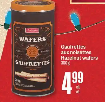 Jean Coutu Irresistibles hazelnut wafers offer