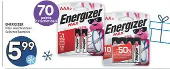 Brunet Energizer piles sélectionnées offer
