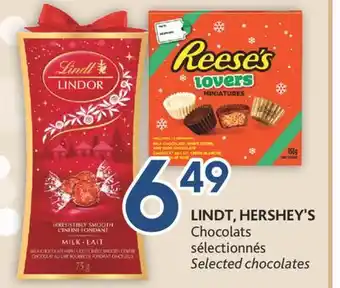 Brunet Lindt, hershey's chocolats sélectionnés offer