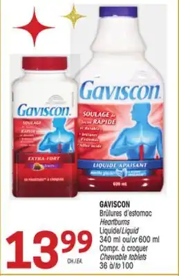 Uniprix Gaviscon brûlures d'estomac heartburns liquide/liquid compr. à croquer/chewable tablets offer