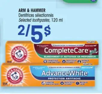 Uniprix Arm & hammer dentifrice sélectionnés/selected toothpastes offer
