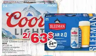 Marches Tradition Coors light or sleeman clear 2.0 beer offer