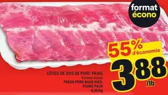 Super C Côtes de dos de porc frais | fresh pork back ribs offer