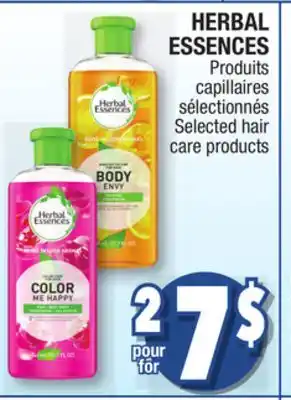 Jean Coutu Herbal essences selected hair care products offer