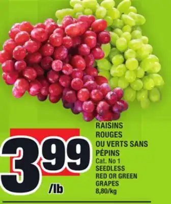 Super C Raisins rouges ou verts sans pépins | seedless red or green grapes offer