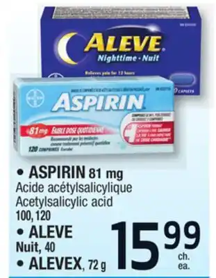 Jean Coutu Aspirin, aleve, alevex selected products offer