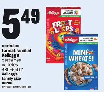 Provigo Céréales format familial kellogg's, 480-650 g offer