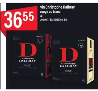 Maxi Vin christophe dalbray rouge ou blanc, 4 l offer