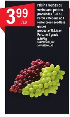 Maxi Raisins rouges ou verts sans pépins offer