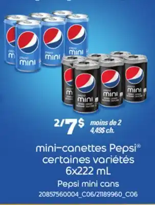 Provigo Mini-canettes pepsi , 6x222 ml offer