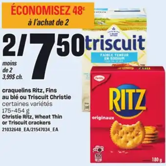 Provigo Craquelins ritz, fins au blé ou triscuit christie, 175-454 g offer