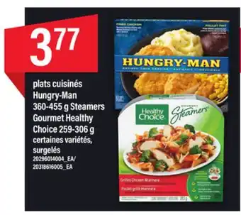 Maxi Plats cuisinés hungry-man, 360-455 g steamers gourmet healthy choice, 259-306 g offer