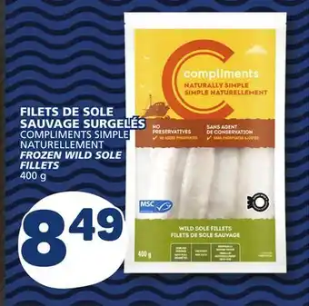 Marché Bonichoix Compliments simple naturellement frozen wild sole fillets offer