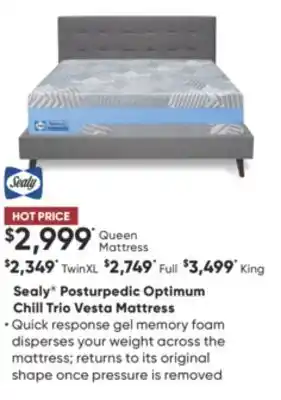 Dormez Vous Sealy posturpedic optimum chill trio vesta mattress offer