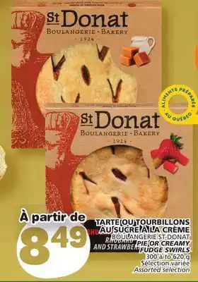 Marché Bonichoix Boulangerie st-donat pie or creamy fudge swirls offer