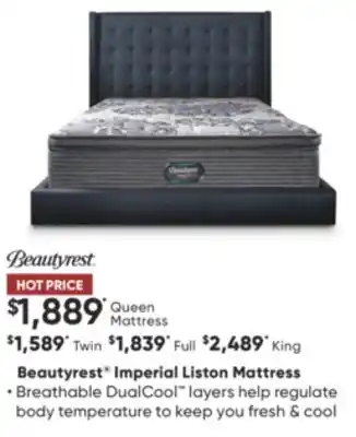 Dormez Vous Beautyrest imperial liston mattress offer