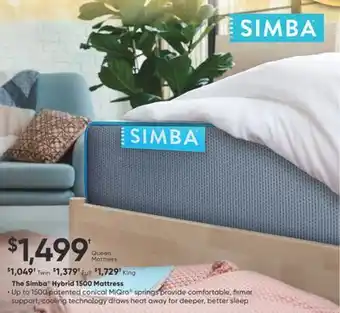 Dormez Vous The simba hybrid 1500 mattress offer