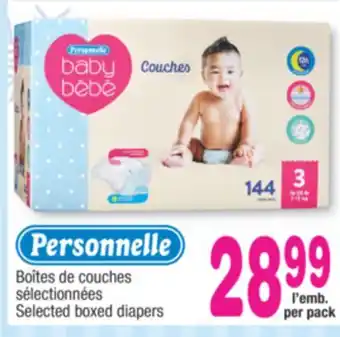 Jean Coutu Personnelle selected boxed diapers offer