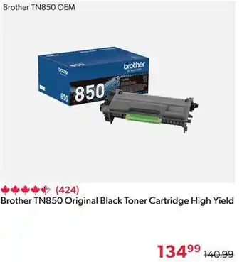 Shopper+ Brother tn850 original black toner cartridge high yield offer