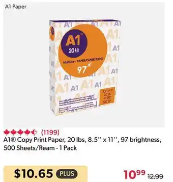Shopper+ A1 copy print paper, 20 lbs, 8.5 x 11, 97 brightness, 500 sheets/ream - 1 pack offer