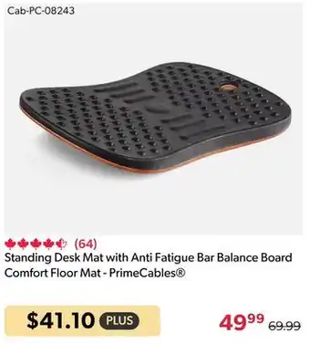 Shopper+ Standing desk mat with anti fatigue bar balance board comfort floor mat - primecables offer