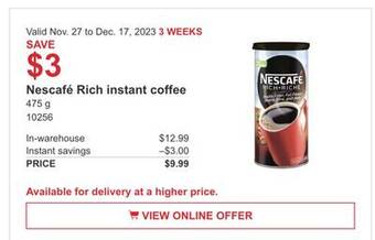 Costco Nescafé rich instant coffee offer