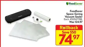 Walmart Foodsaver space-saving vacuum sealer offer