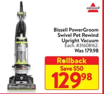 Walmart Bissell powergroom swivel pet rewind upright vacuum offer