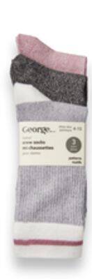Walmart Ladies' george soft crew socks 3-pack offer