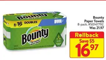 Walmart Bounty paper towels offer