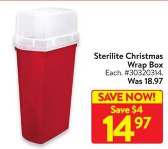 Walmart Sterilite christmas wrap box offer