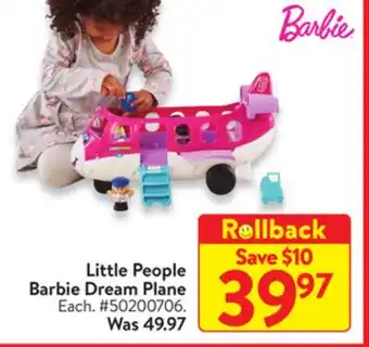 Walmart Little people barbie dream plane offer