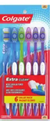 Walmart Colgate extra clean 6-pack toothbrushes offer