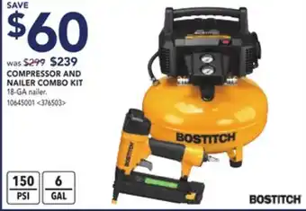 Lowe's Bostitch compressor and nailer combo kit offer