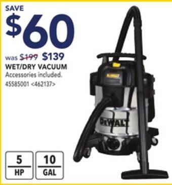 Lowe's Dewalt wet/dry vacuum offer