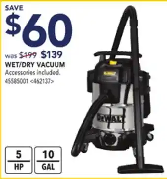 Lowe's Dewalt wet/dry vacuum offer