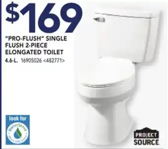 Lowe's Project source pro-flush single flush 2-piece elongated toilet offer