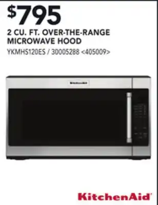 Lowe's Kitchenaid 2 cu. t. over-the-range microwave hood offer