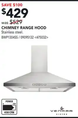 Lowe's Venmar chimney range hood offer