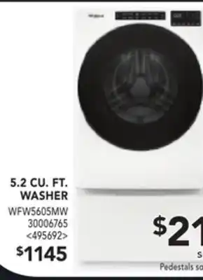 Lowe's Whirlpool 5.2 cu. ft. washer offer