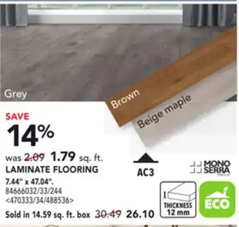 Lowe's Mono serra laminate flooring, 7.44 x 47.04 offer