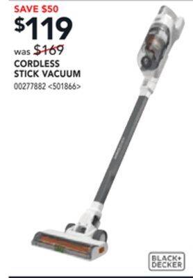 Lowe's Black + decker cordless stick vacuum offer