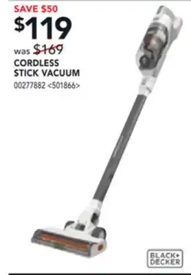 Lowe's Black + decker cordless stick vacuum offer