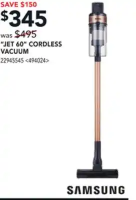 Lowe's Samsung jet 60 cordless vacuum offer