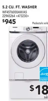 Lowe's Samsung 5.2 cu.ft. washer offer