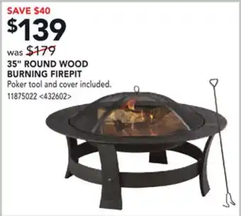 Lowe's 35round wood burning firepit offer